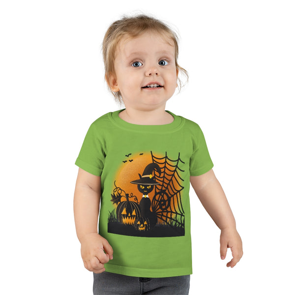 Toddler T-shirt 100% Ringspun Cotton - Boy/Girl - Cat & Pumpkins by Zycotic