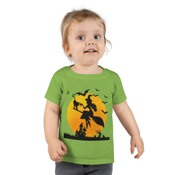 Halloween Toddler T-shirt 100% Ringspun Cotton - Boy/Girl - Cat & Witch by Zycotic