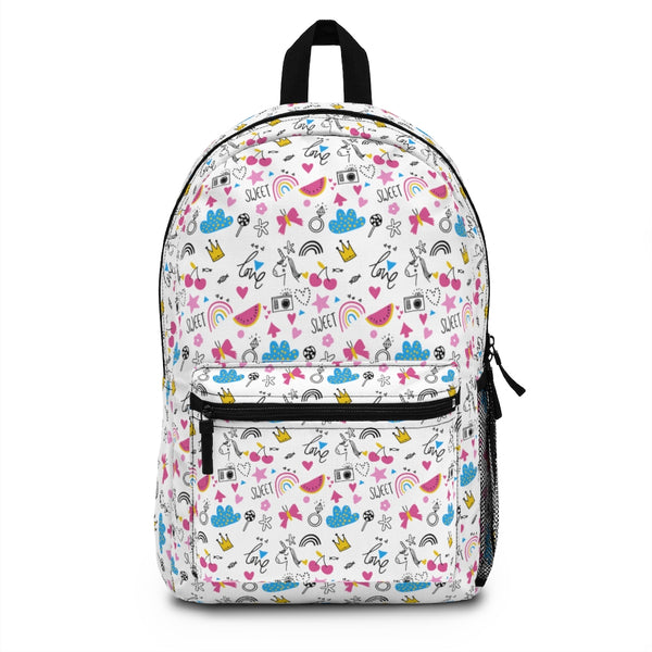 Zycotic Unicorn Pattern - White Backpack