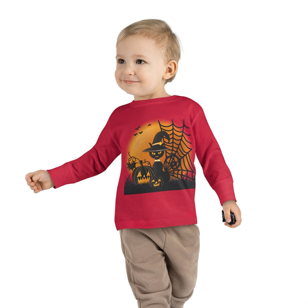 Toddler Long Sleeve Tee - Boy/Girl - Cat & Pumpkins by Zycotic