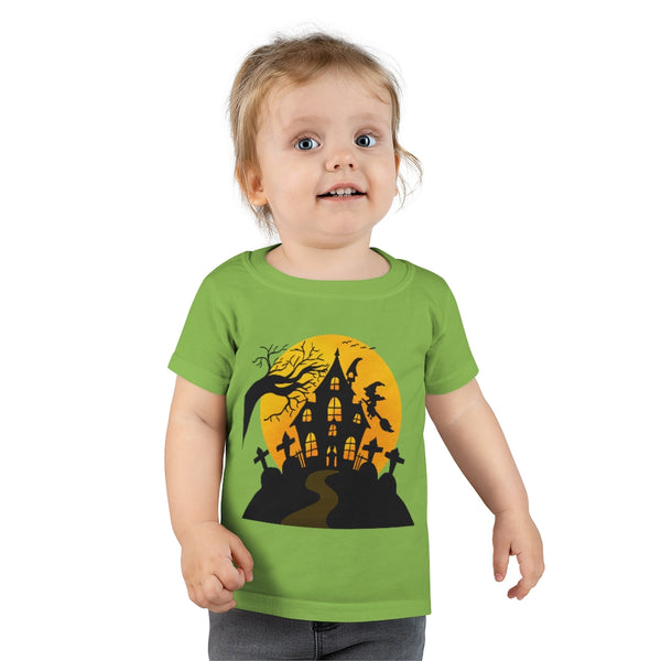Halloween Toddler T-shirt 100% Ringspun Cotton - Boy/Girl - House & Witch by Zycotic